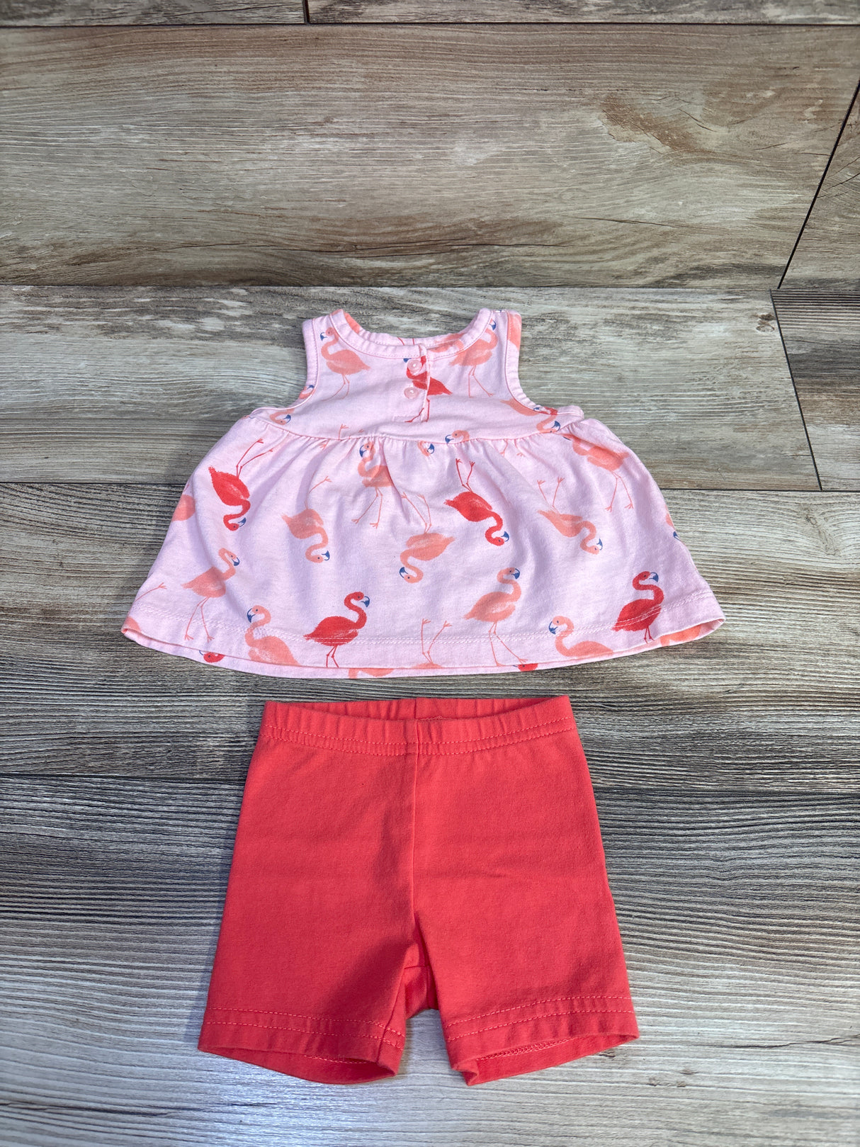 Just One You 2pc Peplum Top & Shorts Set Pink sz 3m