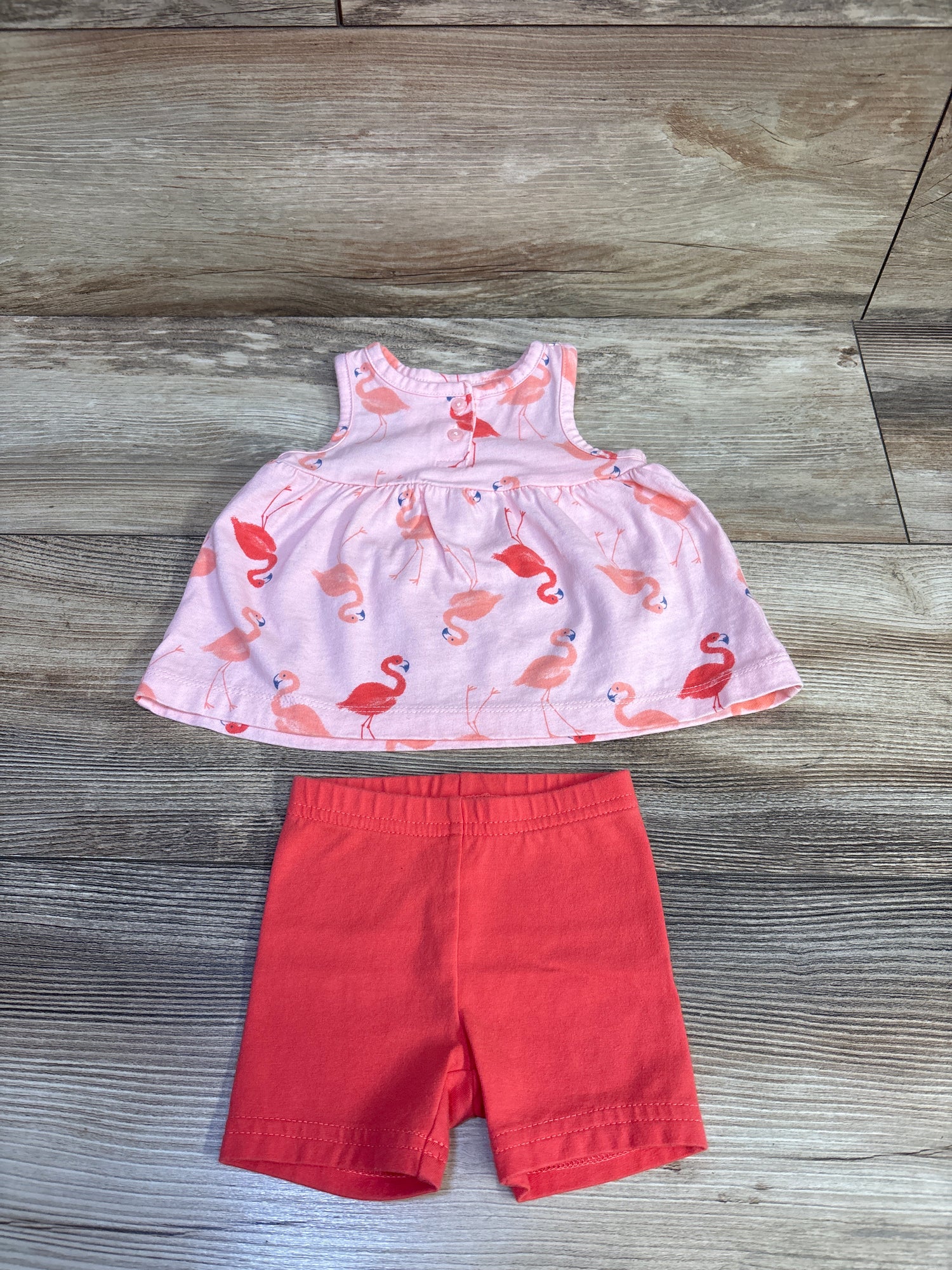 Just One You 2pc Peplum Top & Shorts Set Pink sz 3m