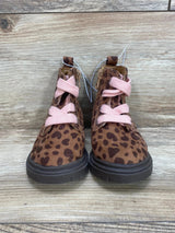 NEW Cat & Jack Toddler Girls Leopard Print Zipper Combat Boots Brown Sz 5c