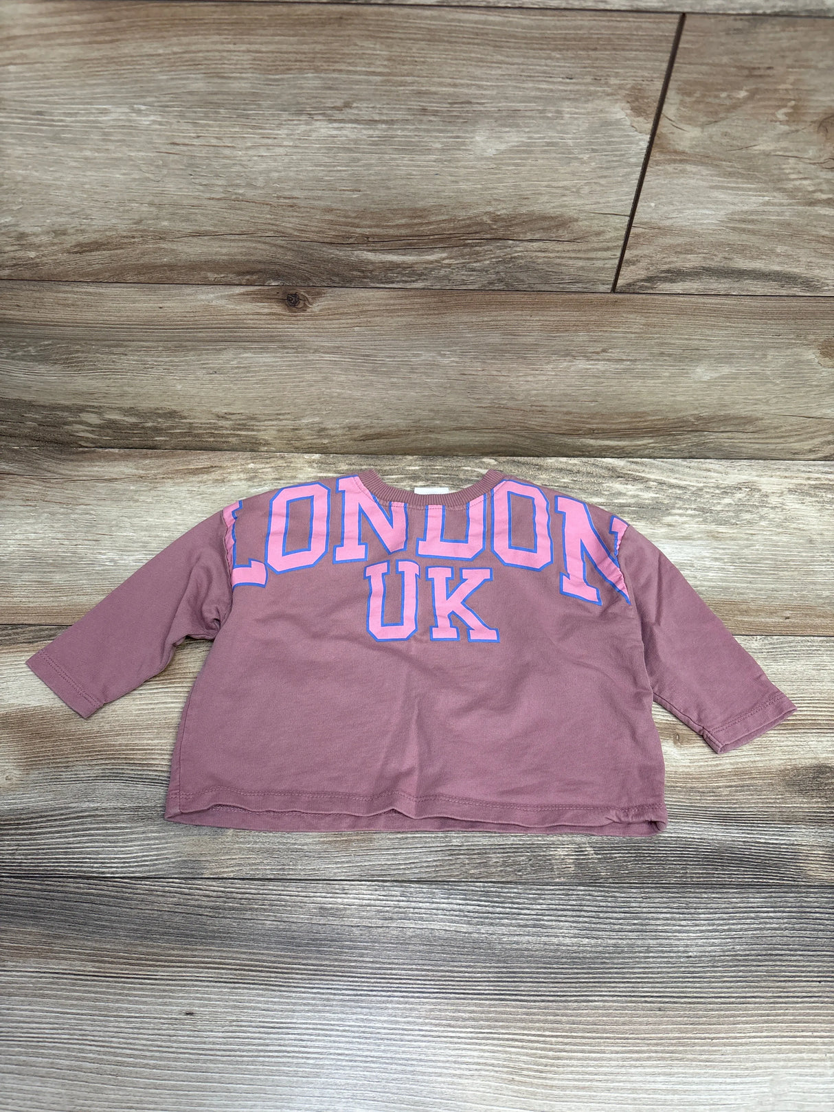 Zara London Sweatshirt Rose Gold sz 6-9m