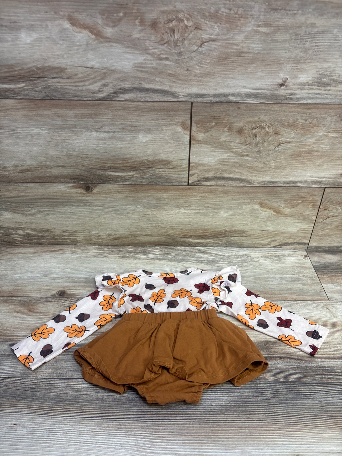 YINGISFITM Thanksgiving Long Sleeve Bodysuit Dress Beige sz 6-9m
