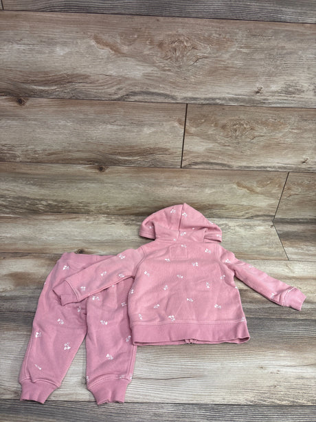 Pink Oshkosh 2-piece full zip hooded jacket and pants set for infants size 12m