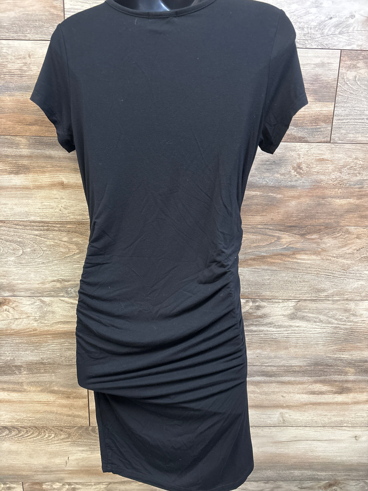 Smallshow Maternity Ruched Bodycon Dress Black sz Medium