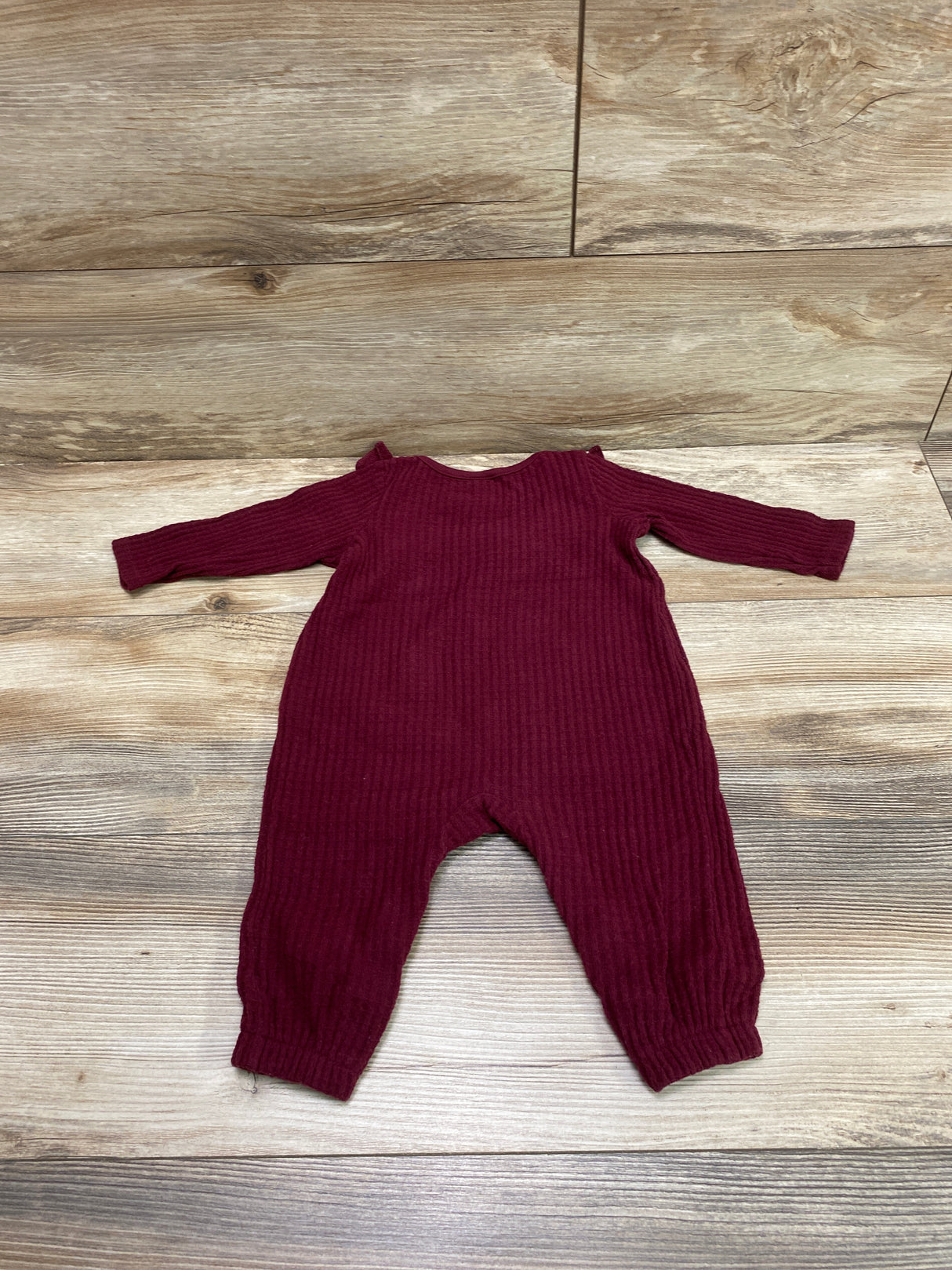 Cat & Jack Waffle Knit Coverall Burgundy sz 3-6m