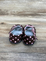 Pediped Grace Polka Dot Mary Jane Crib Shoes Brown sz 6-12m