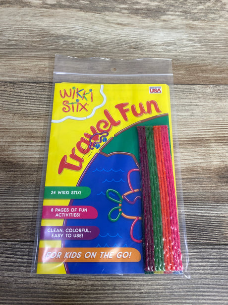 Wikki Stix Travel Fun pack with 24 colorful wax sticks and 8 activity pages for kids on the go