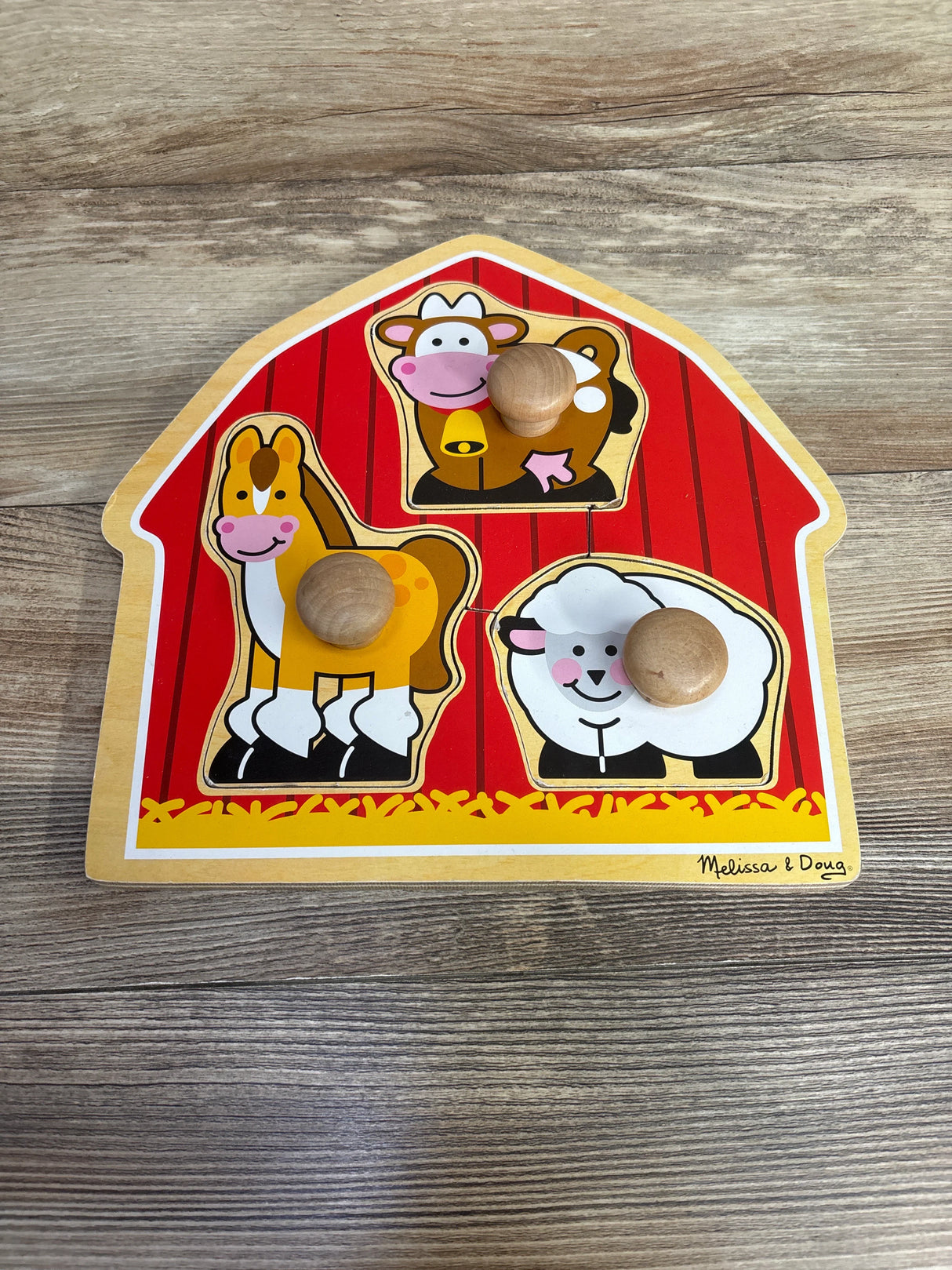 Melissa & Doug Barnyard Animals Jumbo Knob Puzzle - 3pc