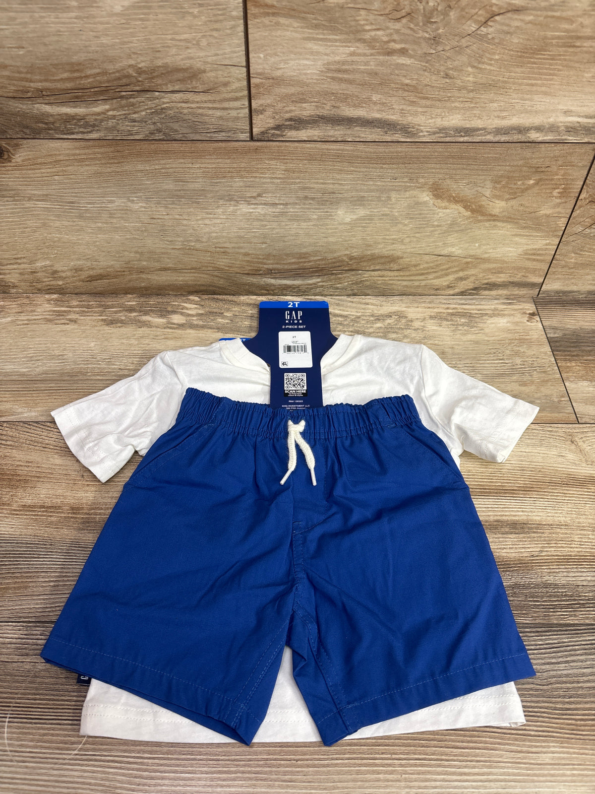 NEW Baby Gap 2pc Shirt & Shorts Set White sz 2T