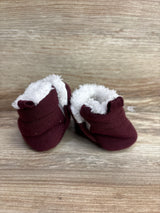 Faux Fur Lined Soft Sole Booties Maroon sz 2/3c
