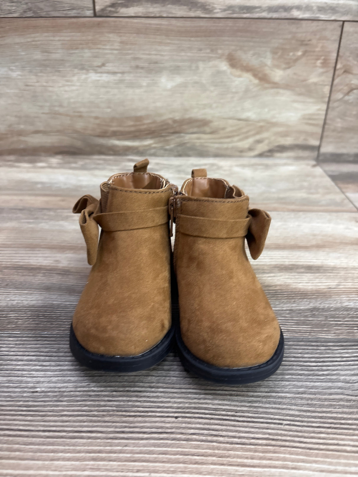 Baby Gap Vegan Suede Bow Ankle Boots Brown sz 4c