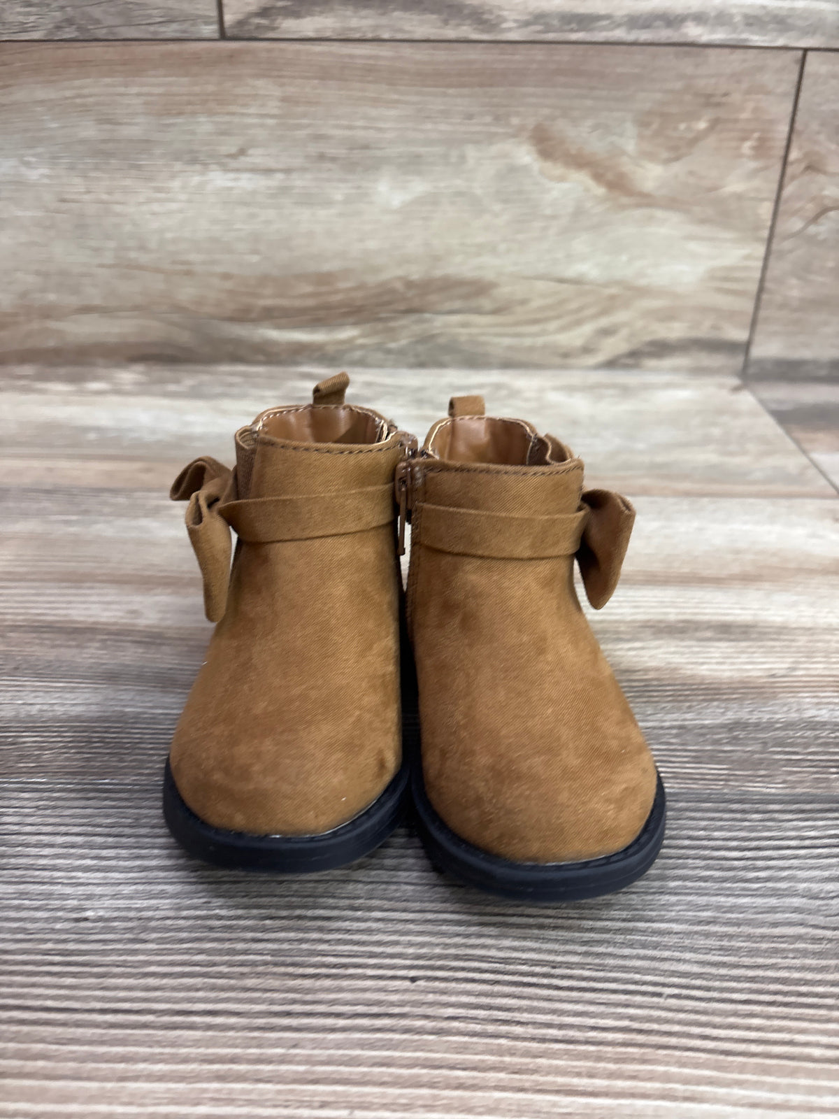 Baby Gap Vegan Suede Bow Ankle Boots Brown sz 4c