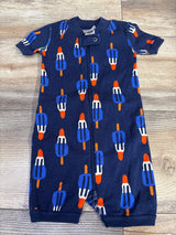 Hanna Andersson 2-way Zip Shortie Sleeper Rocket Pops Navy sz 3-6m