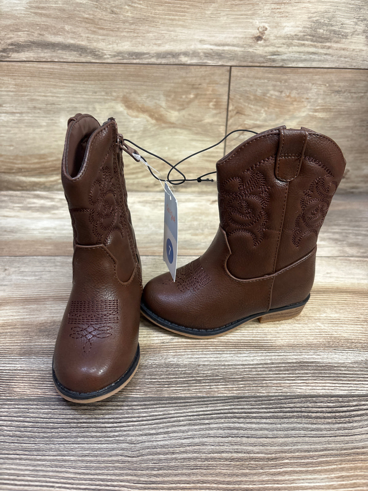 NEW Cat & Jack Memphis Western Boots Brown sz 7c