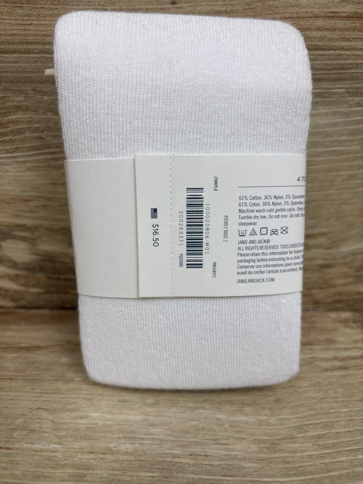 NEW Janie & Jack Classic Tights White sz 4-5T