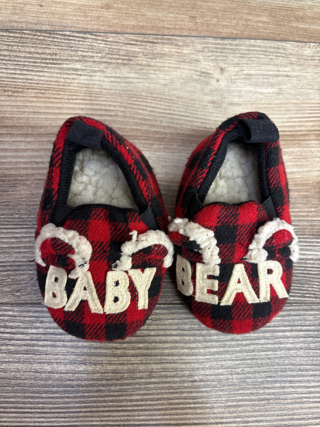Dearfoams Baby Bear Slippers Red sz 2/3c
