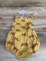 NEW Kate Quinn Bamboo Smocked Bubble Romper Yellow sz 6-12m