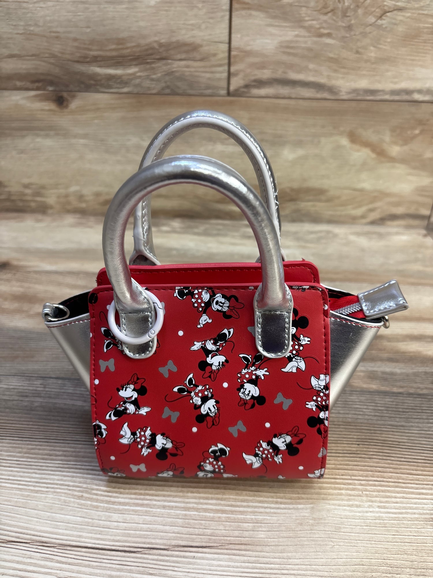 Disney Minnie Mouse Mini Handbag - Silver/Red