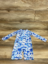 Jumping Beans 1pc Shark Print Rashguard Swimsuit Blue sz 3T