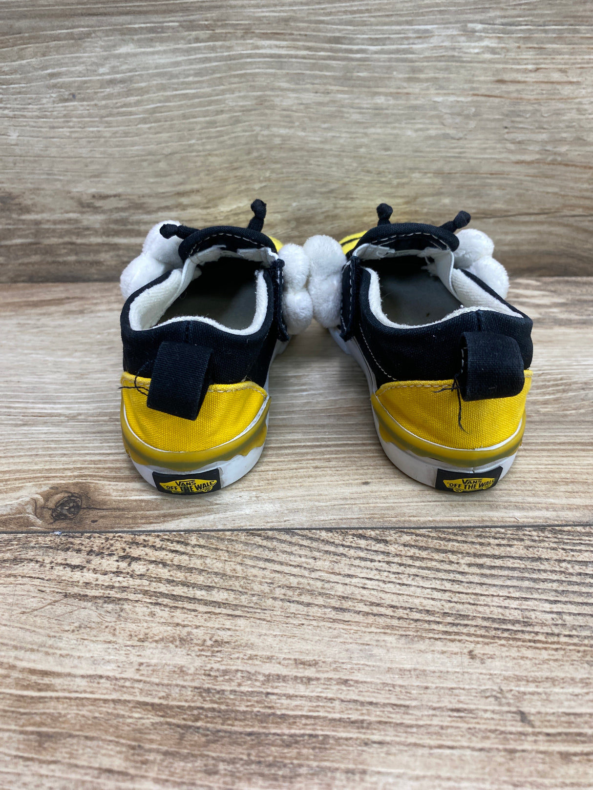 Vans Toddler Slip-On V Bee Shoes Black/Yellow Sz 8c