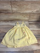 Counting Daisies Embroidered Gingham Dress Yellow sz 3T