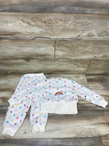 Zitlo 2pc Plush Full-Zip Sweatshirt & Joggers Set White sz 2-3T