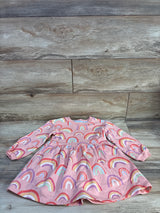 Cat & Jack Long Sleeve Rainbow Print Dress Pink sz 3T