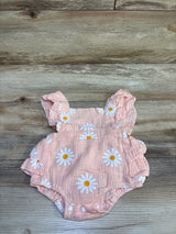 Floral Gauze Ruffle Bubble Romper Pink sz 6-9m