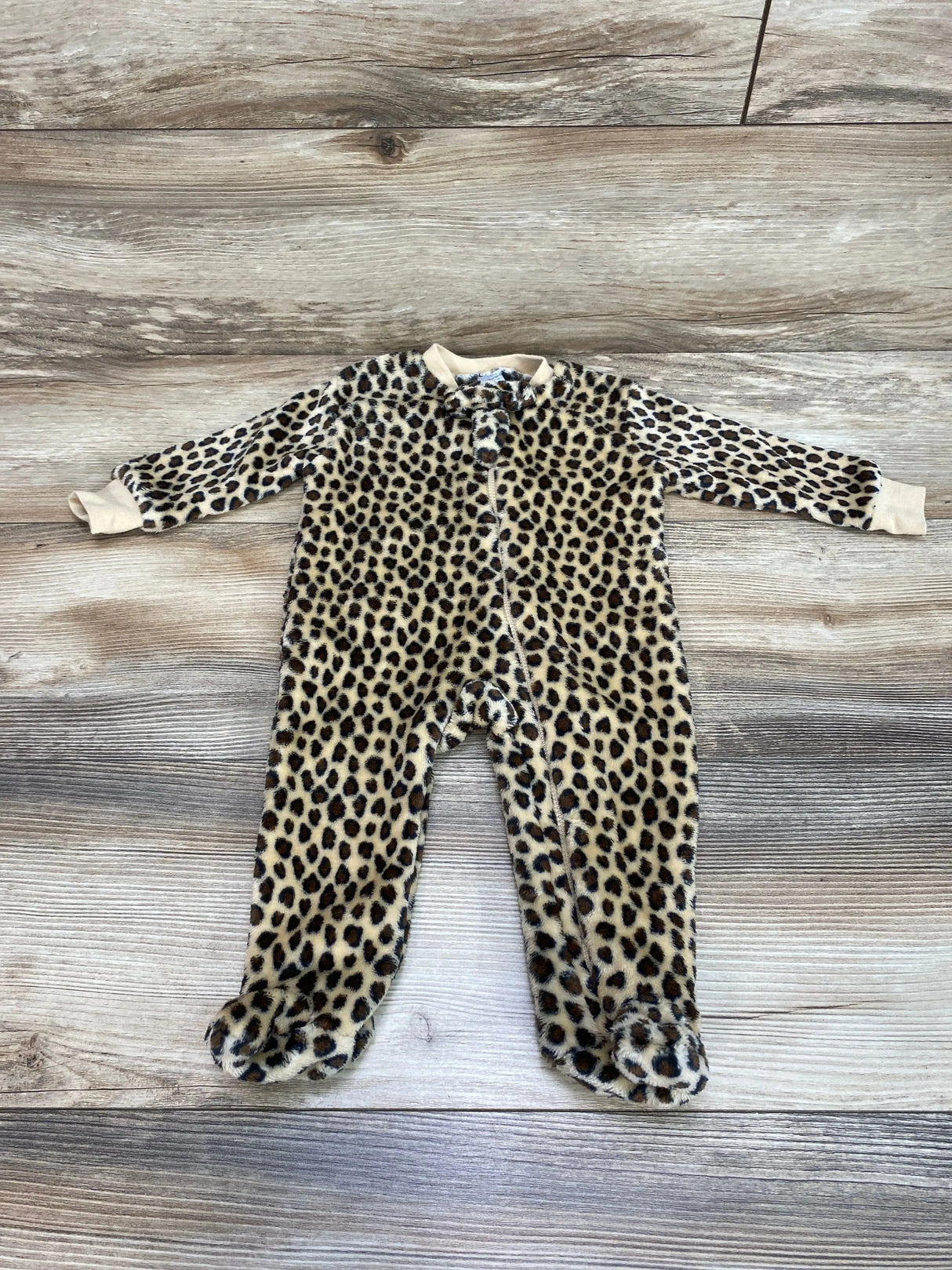 Hudson Baby Leopard Print Blanket Sleeper Brown sz 0-3m