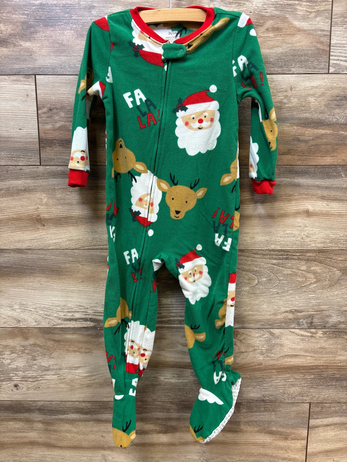 Carter's Santa Claus Blanket Sleeper Green sz 3T