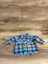 Carter's Fleece Button-Up Plaid Shacket Blue sz 6m