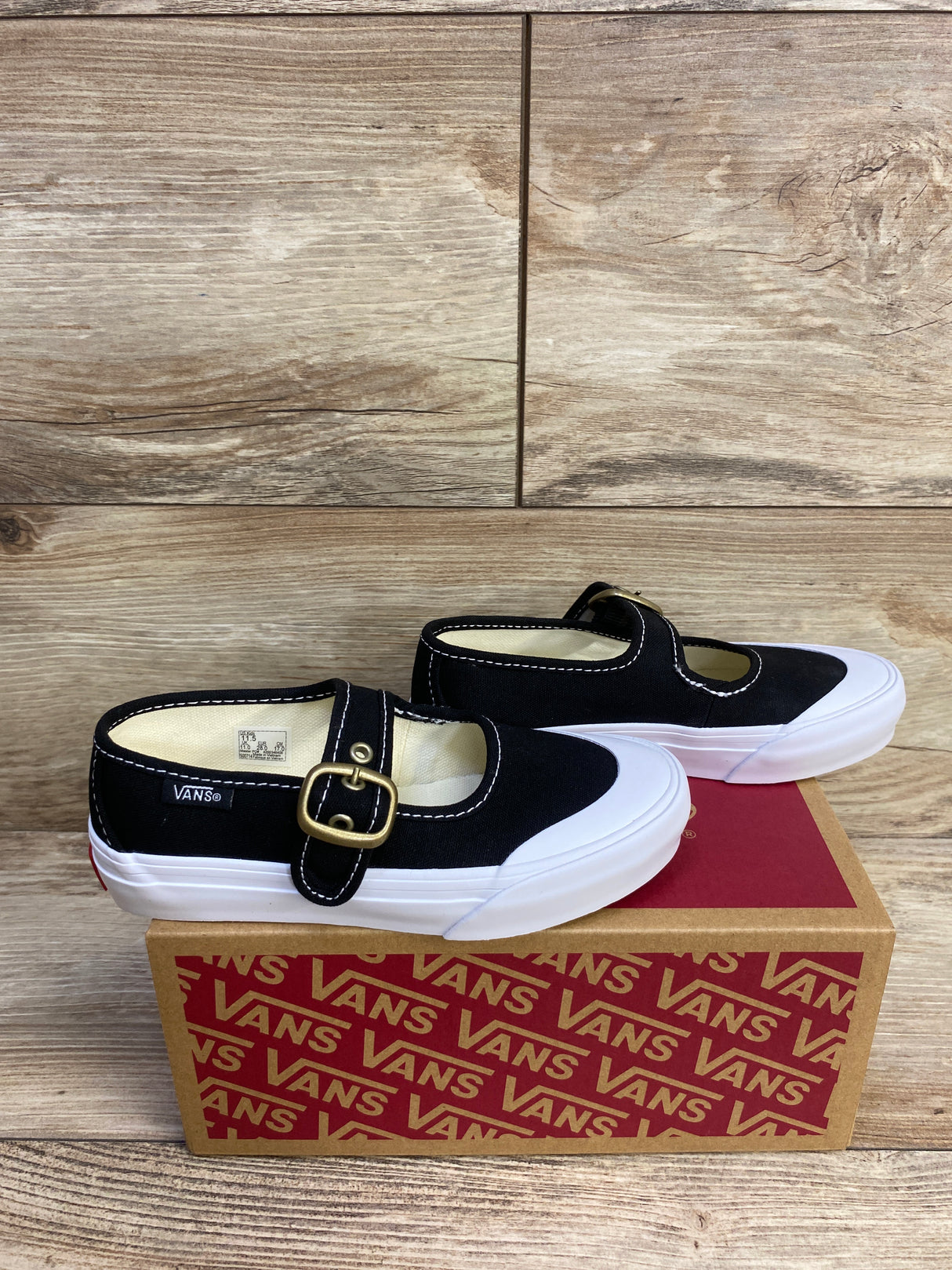 NEW Vans Mary Jane Shoes, Black/White sz 11.5c