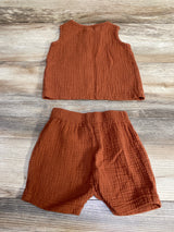 Pl Baby 2pc Henley Tank Top & Shorts Brown sz 12m