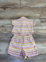 Wonder Nation 2pc Striped Linen-Blend Button-Up Shirt & Shorts Set Yellow sz 2T