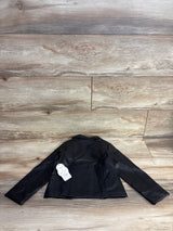 NEW Wonder Nation Girl Faux Leather Moto Jacket Black sz 4T