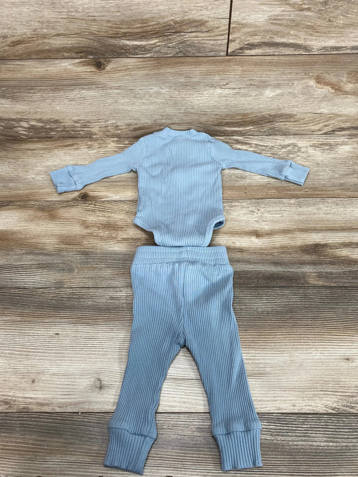 2pc Ribbed Henley Bodysuit & Pants Blue sz 0-3m