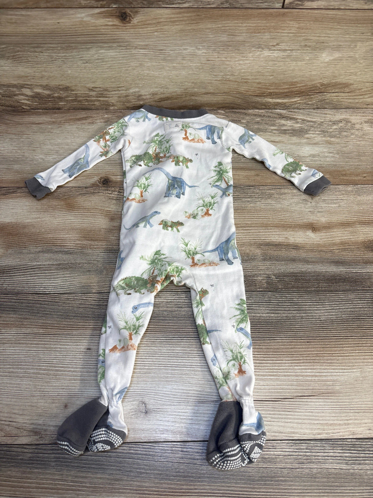Burt's Bees Baby Dinosaur Print Sleeper White sz 3-6m
