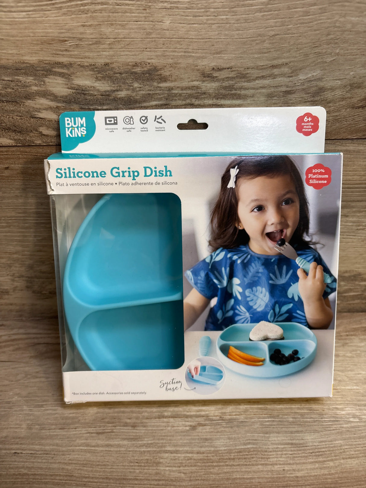 Bum Kins Silicone Grip Dish Blue