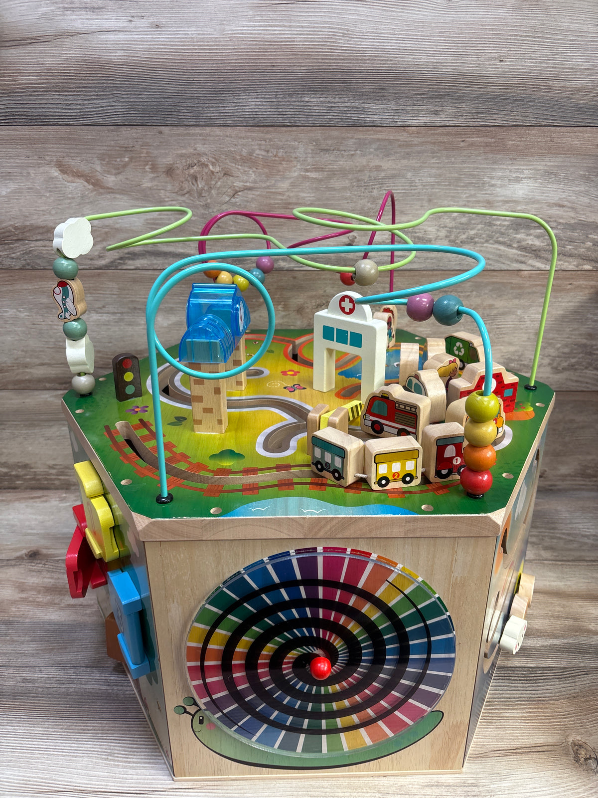 Battat CurioCity 7-Sided Wooden Activity Cube