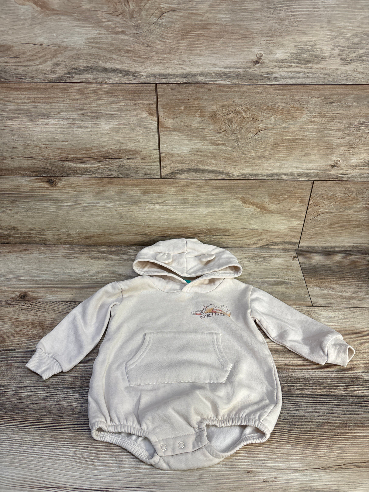Disney Baby Winnie The Pooh Hooded Sweater Bubble Romper Beige sz 6-9m