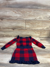 Janie & Jack 2pc Plaid Ruffle Shoulder Sweater & Skirt Set in Fireside Red sz 4T