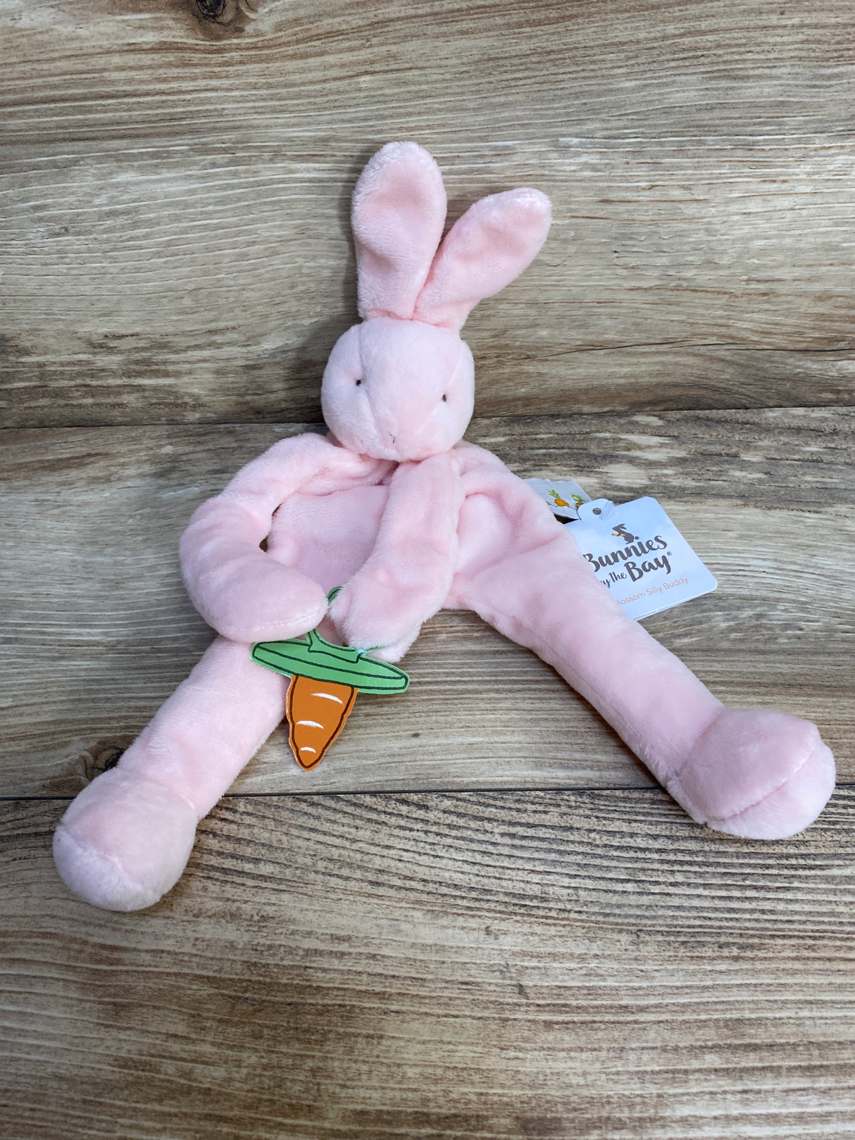 NEW Bunnies By The Bay "Blossom" Bunny Silly Buddy Pacifier Holder Pink