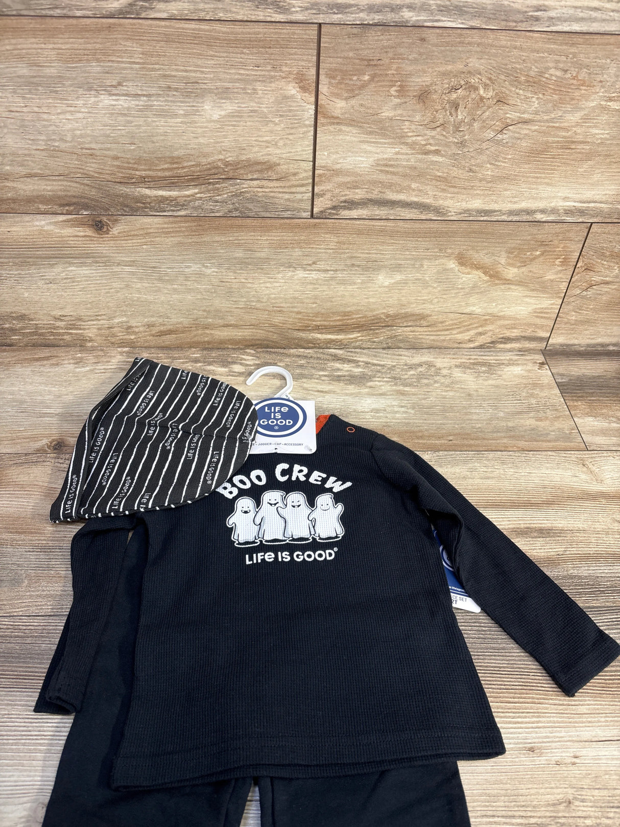 NEW Life Is Good 3pc Boo Crew Set Black sz 2T - Me n Mommy To Be
