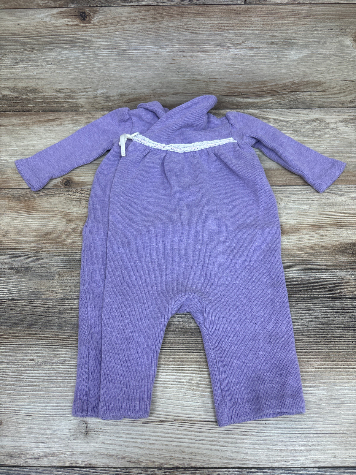 Ralph Lauren Soft Knit Wrap Collared Coverall Purple sz 6m