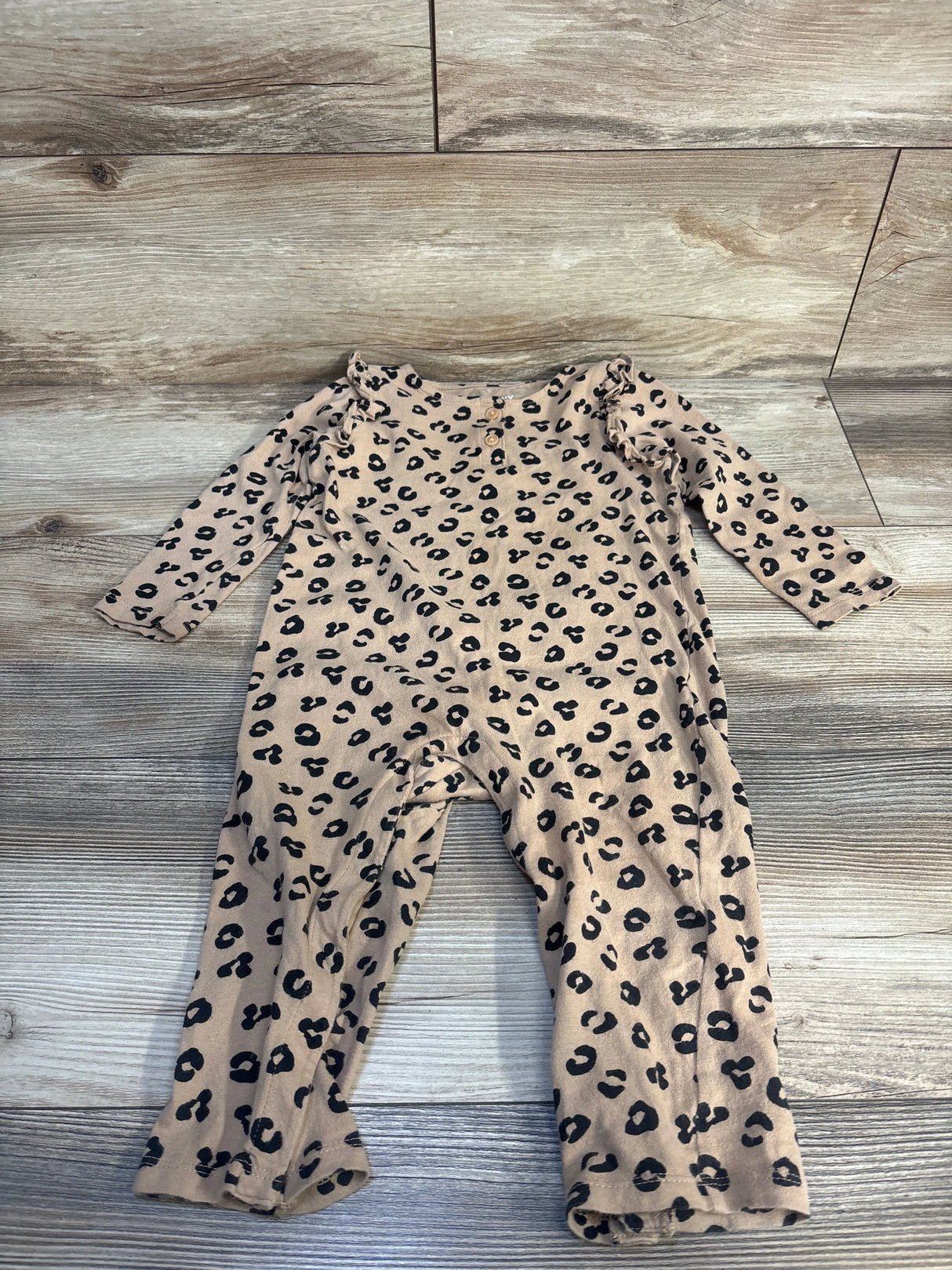 Old Navy Leopard Print Coverall Brown sz 18-24m