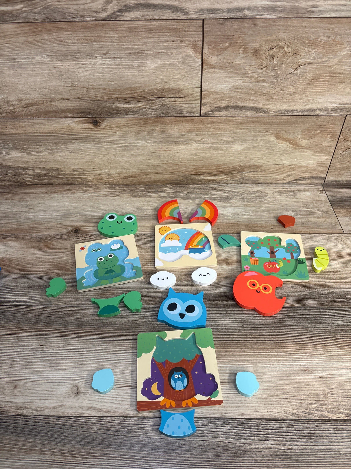 Gigglescapes Wooden Chunky Puzzle 4pk