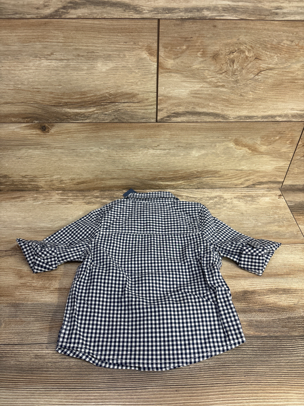NEW OshKosh Button Up Gingham Shirt Blue sz 18m
