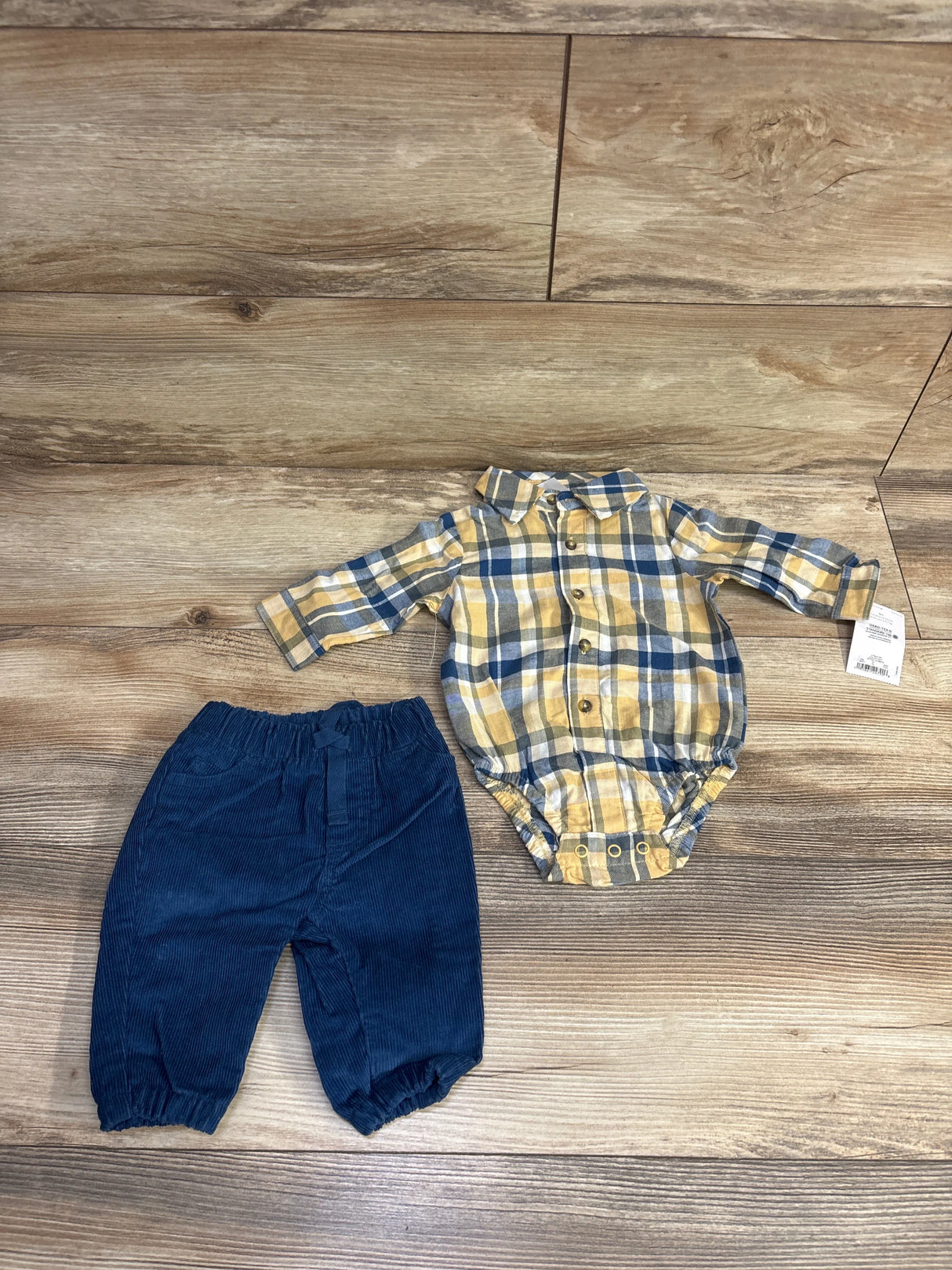 NEW Just One You 2pc Collar Bodysuit & Corduroy Pants Navy sz 3m