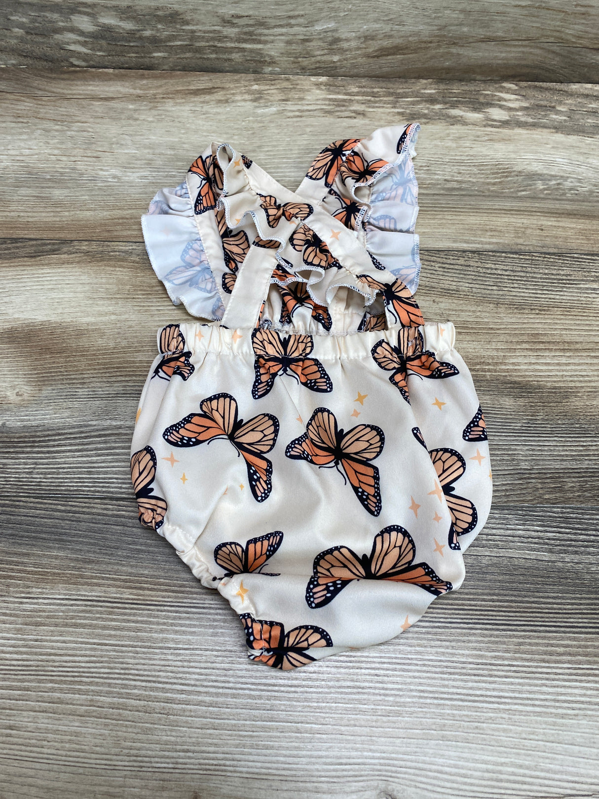 Shein Butterfly Print Romper Beige sz 3-6m