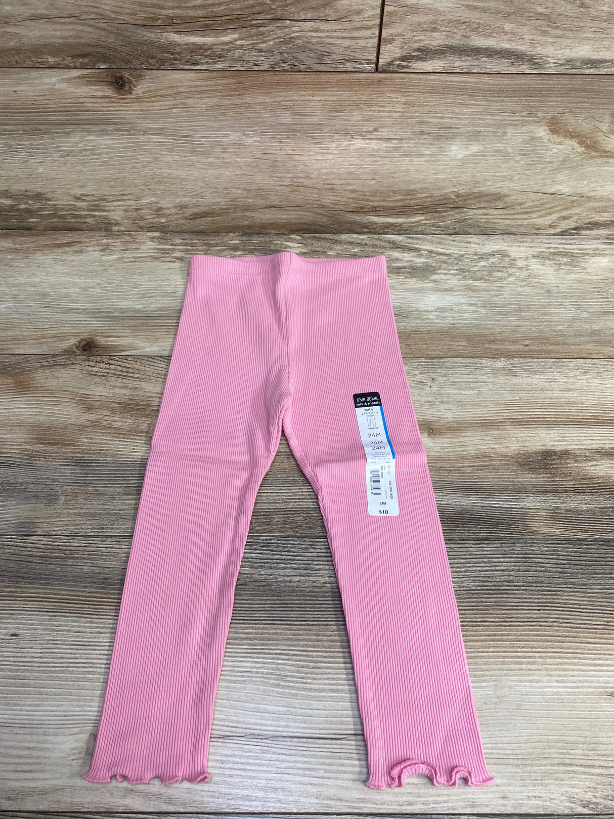 NEW Okie Dokie Ribbed Sea Pink Leggings sz 24m