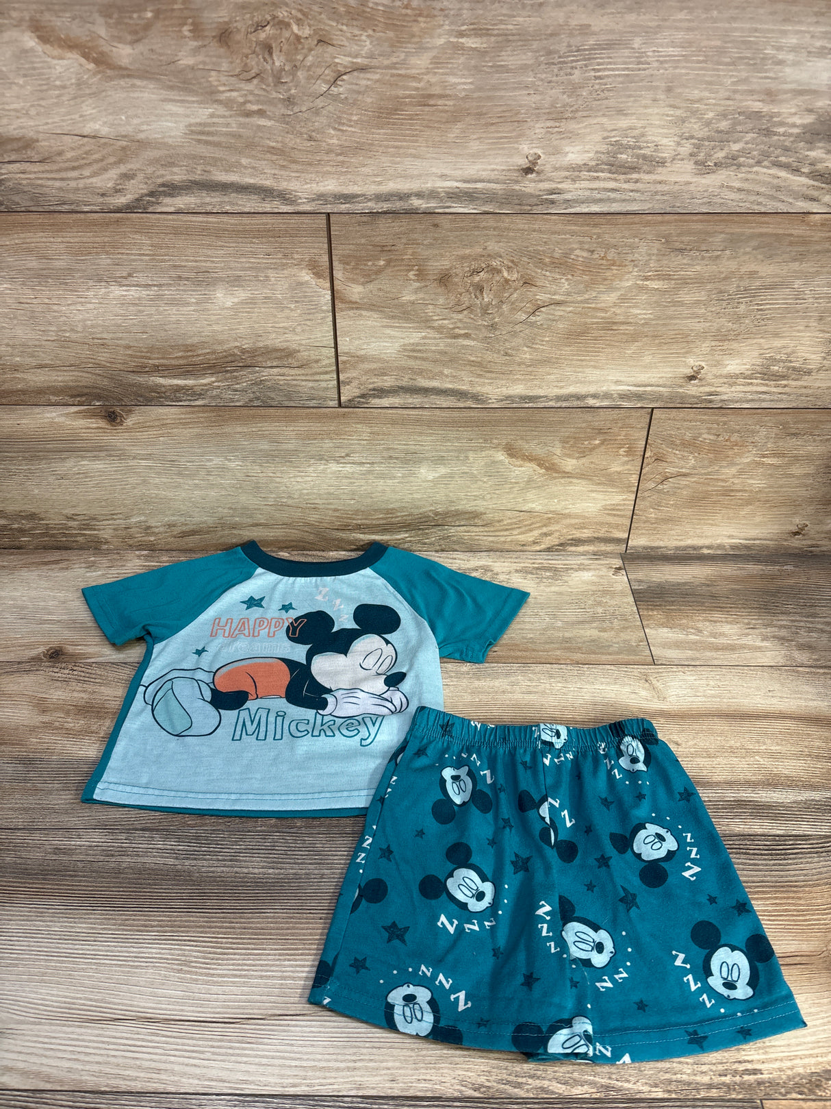 Disney 2pc Mickey Mouse Pajama Set Teal sz 3T